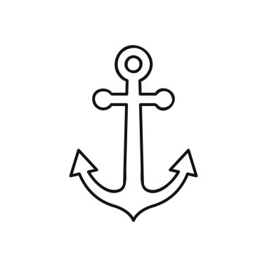 Beyaz arkaplan vektöründe izole edilmiş deniz sembolü