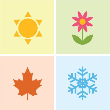 Dört mevsim kış bahar Summe güz ikonu vektör çizimi EPS10