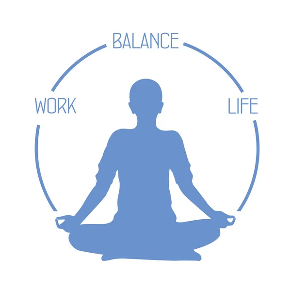 Meditación Persona Vida Laboral Equilibrio Círculo Estilo Vida Saludable Vector — Archivo Imágenes Vectoriales