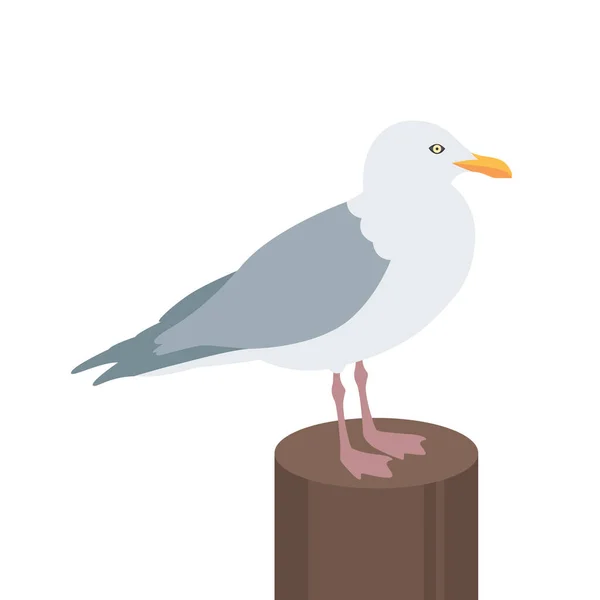 Sea Gull Bird Animal Cartoon Vector Illustration Eps10 — Stock Vector