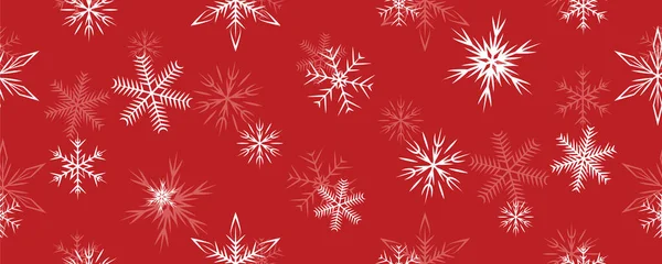 Red Christmas Seamless Snowflake Winter Background Banner Vector Illustration Eps10 — Image vectorielle