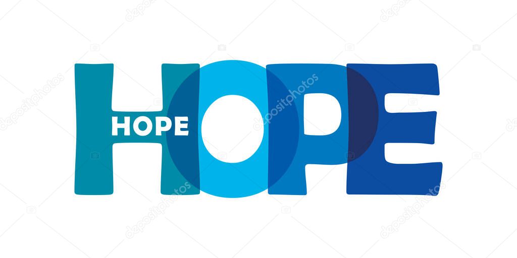 blue hope typography isolated on white background vector illustration EPS10