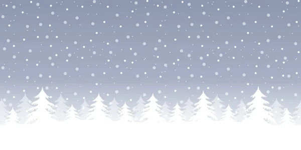 Cold Winter Landscape Fir Border Snow Background Vector Illustration Eps10 — Archivo Imágenes Vectoriales