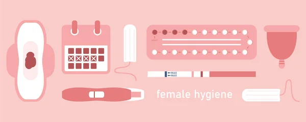 Women Health Contraception Hygiene Info Graphic Vector Illustration Eps10 — Stockvector