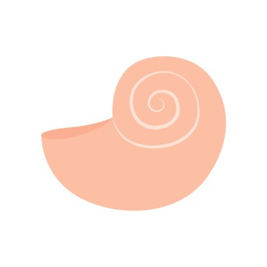 Beyaz arkaplan vektör illüstrasyonunda izole edilmiş basit deniz kabuğu EPS10