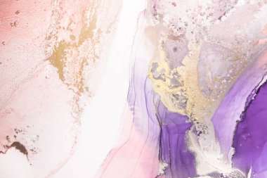 Alkol mürekkebi tekniğinde soyut akışkan resim, mavi, kırmızı ve altın karışımı boyalar. Altın damarlar parlayan mermer taşlar. Yüksek çözünürlük Donmuş boya karışımları, inanılmaz desenler ve lekeler örüyor..