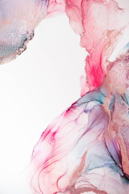 Alkol mürekkebi tekniğinde soyut akışkan resim, mavi, kırmızı ve altın karışımı boyalar. Altın damarlar parlayan mermer taşlar. Yüksek çözünürlük Donmuş boya karışımları, inanılmaz desenler ve lekeler örüyor..