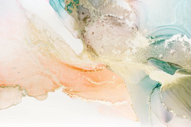 Alkol mürekkebi tekniğinde soyut akışkan resim, mavi, kırmızı ve altın karışımı boyalar. Altın damarlar parlayan mermer taşlar. Yüksek çözünürlük Donmuş boya karışımları, inanılmaz desenler ve lekeler örüyor..