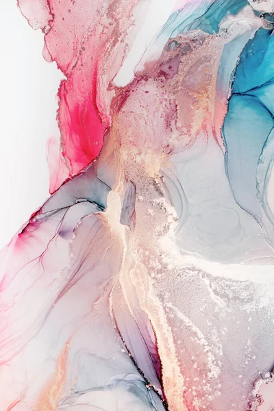 알코올 기술의 페인트 대리석 정맥에 빛나고 해상도가 얼어붙은 페인트 혼합되어 — 스톡 사진