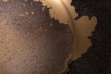 Altın yaldızlı arka plan, parlak parlak ışık konfetisi. Modern sanat. Soyut renkli duvar kâğıdı. Afişler için Sıvı Sanat, ruhani grafik tasarımı.