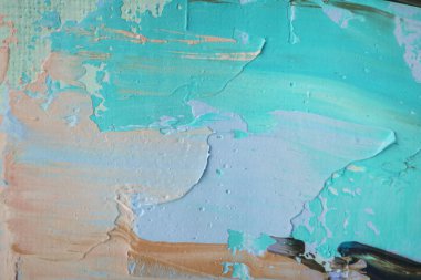 Birkaç kurdun kavramsal tablosu. Renkli tonlarda boyamış. Yağlı boya ve palet bıçağıyla yapılmış bir resmin resmi..