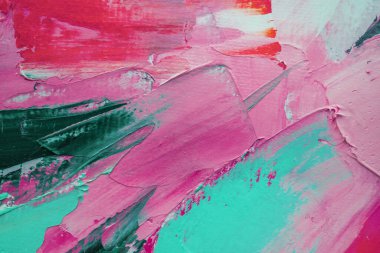 Birkaç kurdun kavramsal tablosu. Renkli tonlarda boyamış. Yağlı boya ve palet bıçağıyla yapılmış bir resmin resmi..