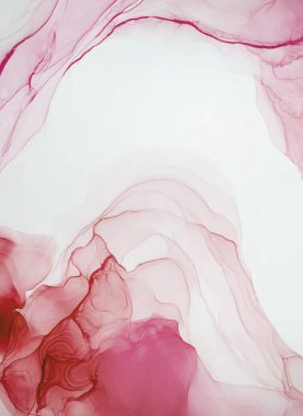 Alkol mürekkebi renkleri saydam. Soyut çağdaş sanat sıvısı. Mermer kart sunumu, el ilanı, davetiye kartı. Beyaz arkaplanda ihale dekorasyonu izole edildi. Tabloya yakın çekim.