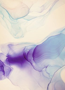 Alkol mürekkebi renkleri saydam. Soyut çağdaş sanat sıvısı. Mermer kart sunumu, el ilanı, davetiye kartı. Beyaz arkaplanda ihale dekorasyonu izole edildi. Tabloya yakın çekim.