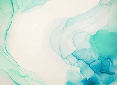 Alkol mürekkebi renkleri saydam. Soyut çağdaş sanat sıvısı. Mermer kart sunumu, el ilanı, davetiye kartı. Beyaz arkaplanda ihale dekorasyonu izole edildi. Tabloya yakın çekim.