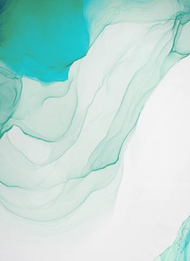 Alkol mürekkebi renkleri saydam. Soyut çağdaş sanat sıvısı. Mermer kart sunumu, el ilanı, davetiye kartı. Beyaz arkaplanda ihale dekorasyonu izole edildi. Tabloya yakın çekim.