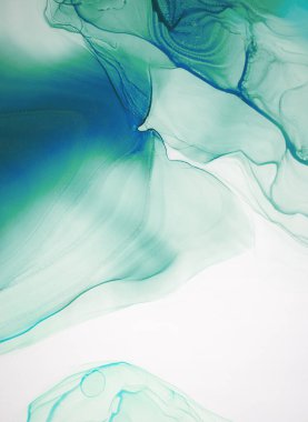 Soyut çağdaş sanat sıvısı. Alkol mürekkebi renkleri saydam. Mermer kart sunumu, el ilanı, davetiye kartı. Beyaz arkaplanda ihale dekorasyonu izole edildi.