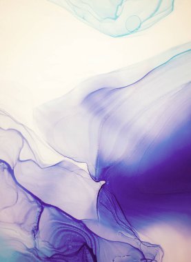 Alkol mürekkebi renkleri saydam. Soyut çağdaş sanat sıvısı. Mermer kart sunumu, el ilanı, davetiye kartı. Beyaz arkaplanda ihale dekorasyonu izole edildi. Tabloya yakın çekim.