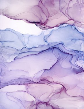 Alkol mürekkebi deniz dokusu. Artistik parlak sıçrama. Sıvı sanat eseri. Soyut ruhani girdap. Gökyüzünden esinlenildiği kadar buhar ve dumandan da..