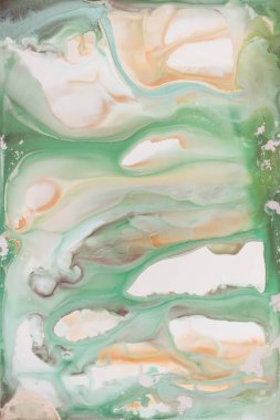 Soyut akrilik resim. Mermer mavisi soyut arkaplan. Sıvı mermer deseni. Karışık mavi ve yeşil boyalarla el boyası arka plan. Modern sanat.