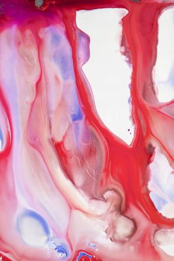 Soyut akrilik resim. Mermer mavisi soyut arkaplan. Sıvı mermer deseni. Karışık mavi ve yeşil boyalarla el boyası arka plan. Modern sanat.