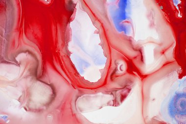 Soyut akrilik resim. Mermer mavisi soyut arkaplan. Sıvı mermer deseni. Karışık mavi ve yeşil boyalarla el boyası arka plan. Modern sanat.