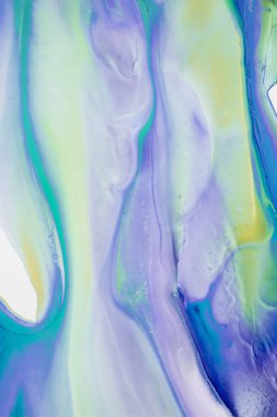 Soyut akrilik resim. Mermer mavisi soyut arkaplan. Sıvı mermer deseni. Karışık mavi ve yeşil boyalarla el boyası arka plan. Modern sanat.