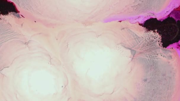 Animación Abstracta Coloreada Una Explosión Humo Pintura Rosa Blanca Creando — Vídeo de stock