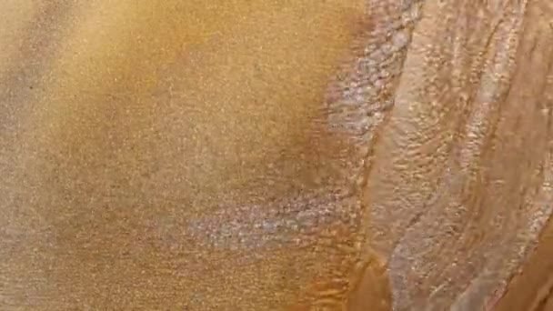 Grunge Sfondo Oro Fuso Bronzo Rame Moto Fluido Glitter Macro — Video Stock
