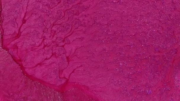 Absztrakt Folyadékművészeti Háttér Fémes Csillogó Rózsaszín Víz Mágikus Csillogó Folyó — Stock videók