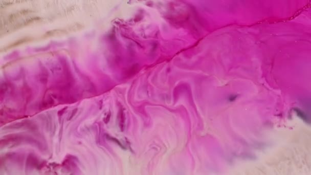 Absztrakt Folyadékművészeti Háttér Fémes Csillogó Rózsaszín Víz Mágikus Csillogó Folyó — Stock videók
