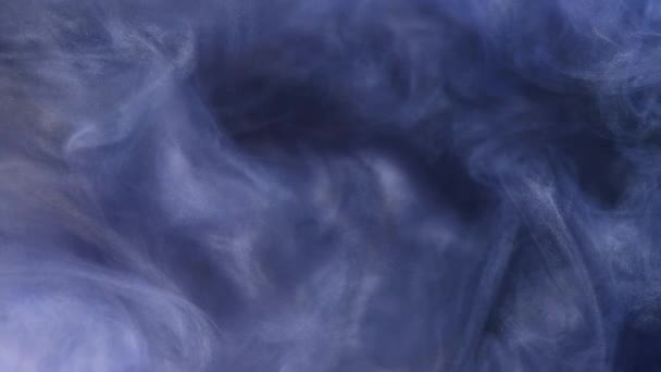 白色墨水在水里涂在黑色的背景上 闪光的流体运动 彩色丙烯酸云抽象烟幕背景 — 图库视频影像