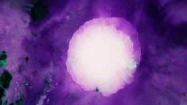 Sıvı video sanatı, yeşil ve beyaz alkol mürekkebi ile güzel bir soyut sanat arkaplanı yaratır. Makro boya hareketi, uçuş, büyüme ve genişleme videoları bir petri kabında. Meditasyona dal