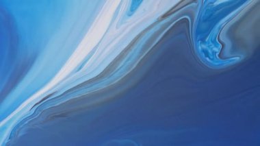 Mavi akrilik sıvı doku. Renkli hareketler. Soyut boya arka planı. Akışkan sanat çizimi videosu, renkli dalgalı soyut akrilik doku. Mavi, siyah ve mavi ile ayrıntılı arkaplan hareketi