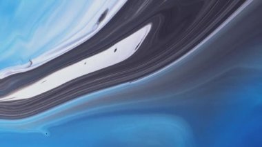 Mavi akrilik sıvı doku. Renkli hareketler. Soyut boya arka planı. Akışkan sanat çizimi videosu, renkli dalgalı soyut akrilik doku. Mavi, siyah ve mavi ile ayrıntılı arkaplan hareketi