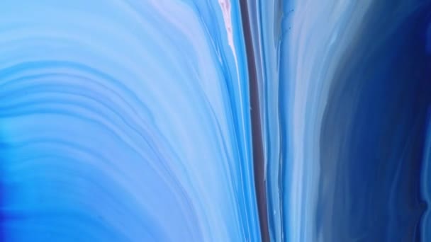 Textura Líquida Acrílica Azul Movimento Misturado Colorido Fundo Pintura Abstrato — Vídeo de Stock