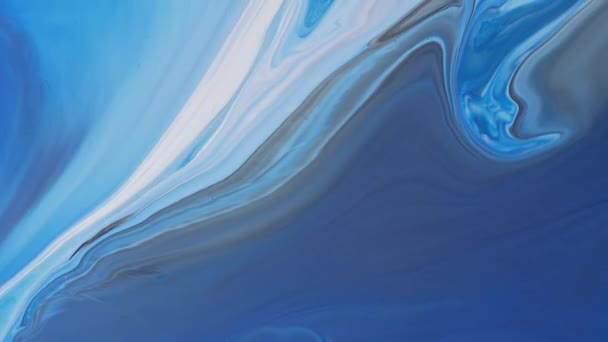 Blå Akrylflytande Konsistens Rörelse Blandade Färgglada Abstrakt Färg Bakgrund Vätskekonst — Stockvideo
