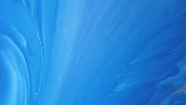 Синя Акрилова Рідка Текстура Рухи Змішані Різнокольорові Абстрактний Фон Фарбою — стокове відео