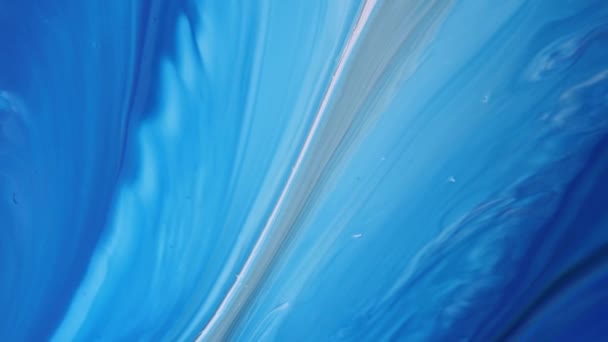 Modrá Akrylová Tekutá Textura Pohyb Pestrý Abstraktní Pozadí Barvy Fluidní — Stock video