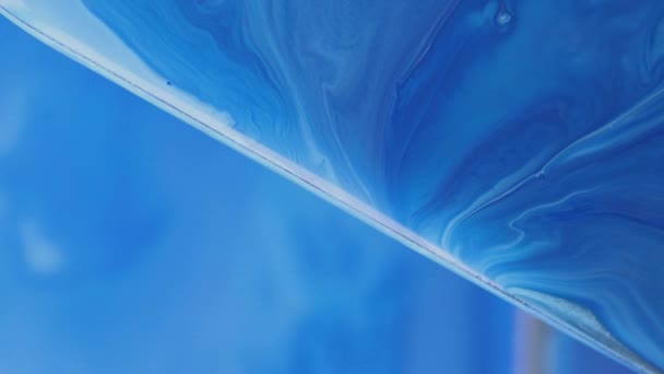 Modrá Akrylová Tekutá Textura Pohyb Pestrý Abstraktní Pozadí Barvy Fluidní — Stock video