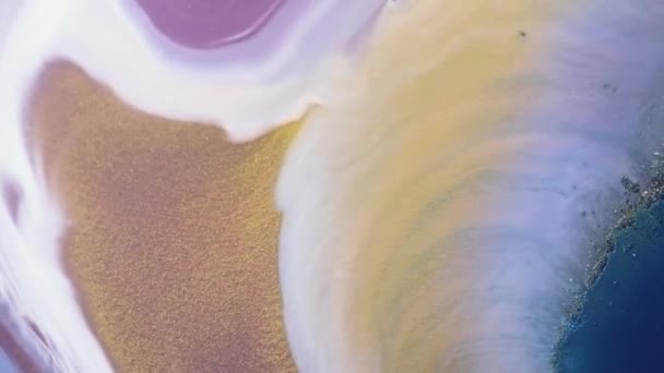 Рідка Фарба Змішування Фону Бризкою Вихром Відео Малюнком Плинного Мистецтва — стокове відео