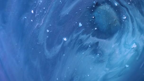 液体塗料スプラッシュや渦と背景を混合します 流体芸術の描画ビデオ 金色で詳細な背景の動き カラフルな波とアクリルテクスチャ — ストック動画