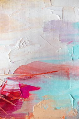 Renkli soyut doku. Modern sanat okulu kavramı. Yaratıcı bir çalışma. Yağlı boya kokuları ve palette palet bıçağı. Yüksek kalite fotoğraf. Renkli desen boyası.