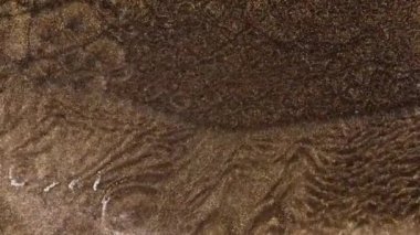 Bronz toz parçacıkları havada yavaş çekimde uçar ve yavaşça kalır. Toz Parçacıkları. Kar tanecikleri. Yüksek kalite 4k görüntü.