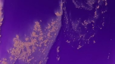 Renkli soyut sıvı tasarım arka planı. Akışkan sanat çizimi, akrilik doku ve akışkan bir etki. Sıvı boya arka planı. Mavi, mor ve sarı taşan renklerle sanatsal hareket.