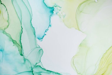 Mermer mürekkep soyut sanat. Resim, arka plandaki ombre alkollü mürekkep kalıbını oluşturmak için yüksek kaliteli kağıt dokusuna boyanmış. Özgün arkaplan resmi. 