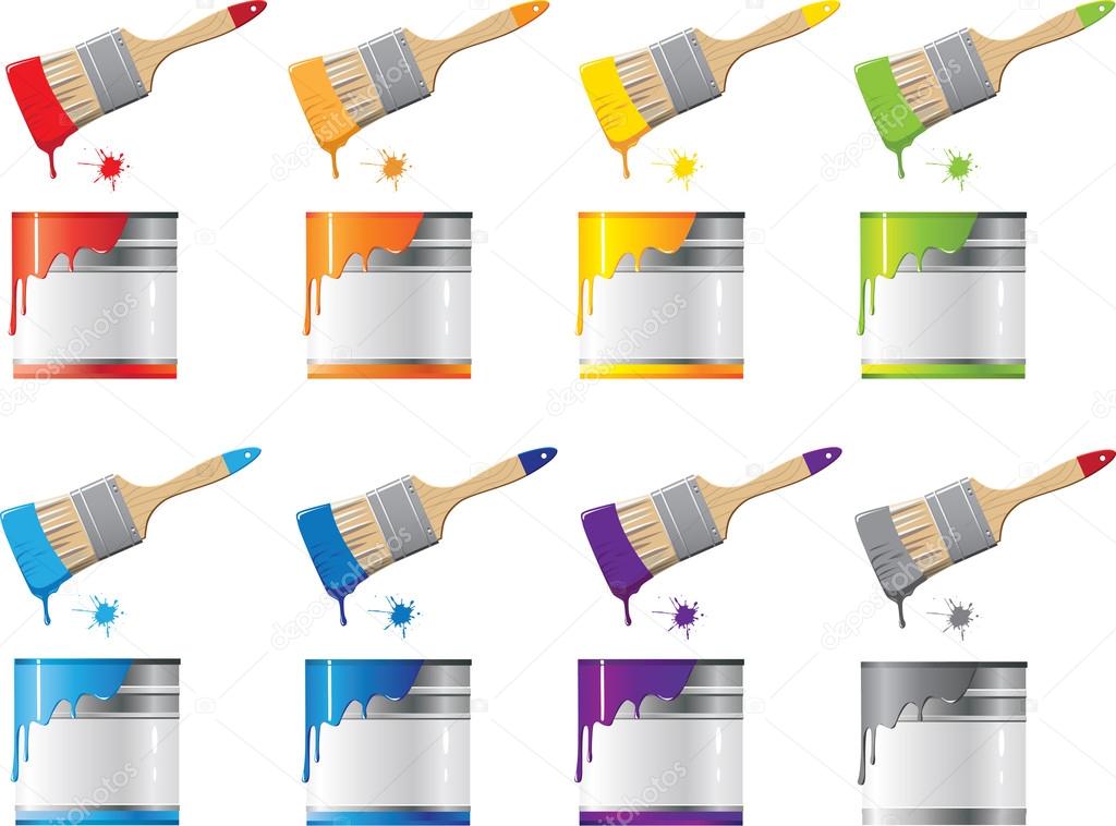 Set Bank with a colorful paint and brush