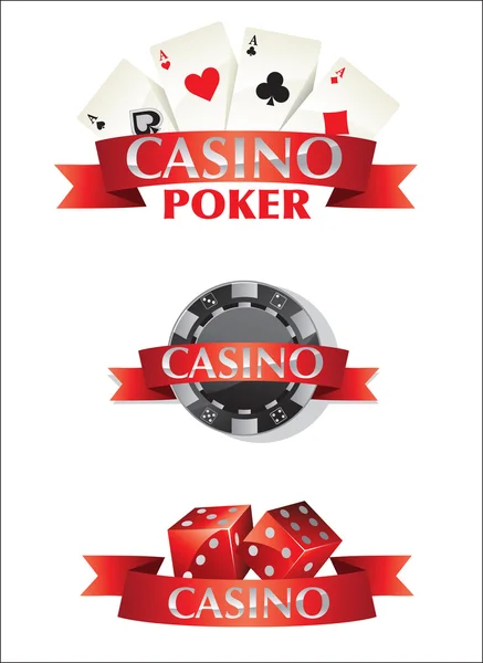 Kártyák chip kocka póker kaszinó — Stock Fotó
