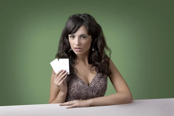 Young girl in casino — Stock Photo, Image