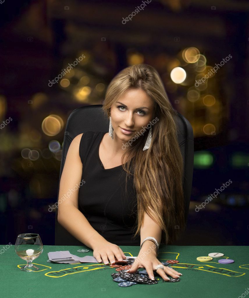 Playing poker in a casino